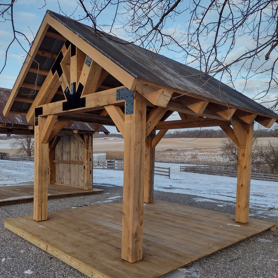 Pavilion kit #2 is our second Reclaimed Douglas Fir frame. This pavilion is made of a robust wood species and is known for its strength and distinctive grain patterns.