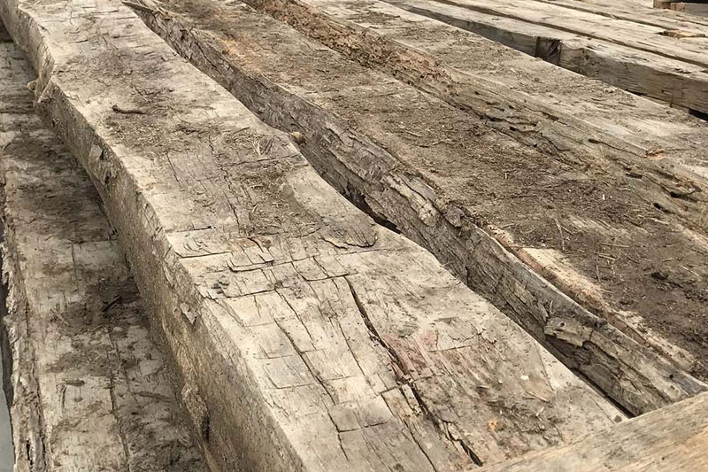 Triple B Enterprises The Reclaimed Timber Company Reclaimed Hand Hewn Two Sided Sleepers - Your Source For Reclaimed Lumber