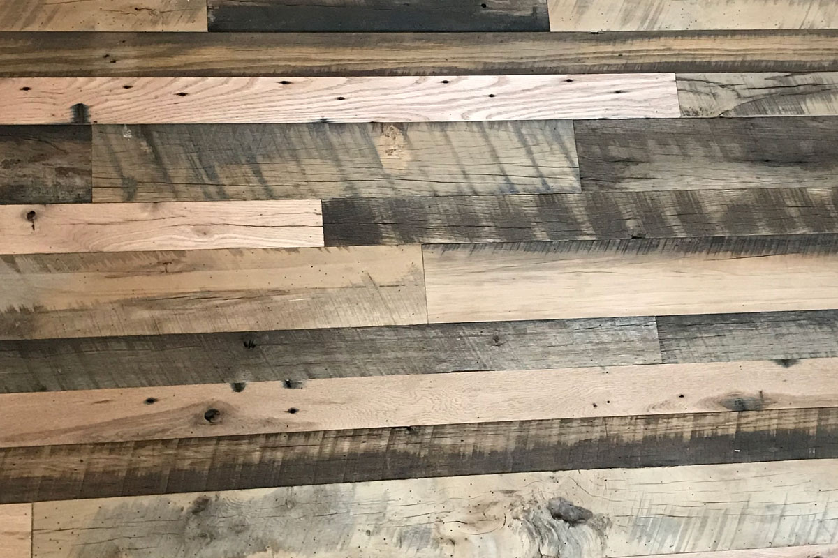 Triple B Enterprises The Reclaimed Timber Company Rustic Oak Medley Wall Cladding - Your Source For Repurposed Wall Cladding